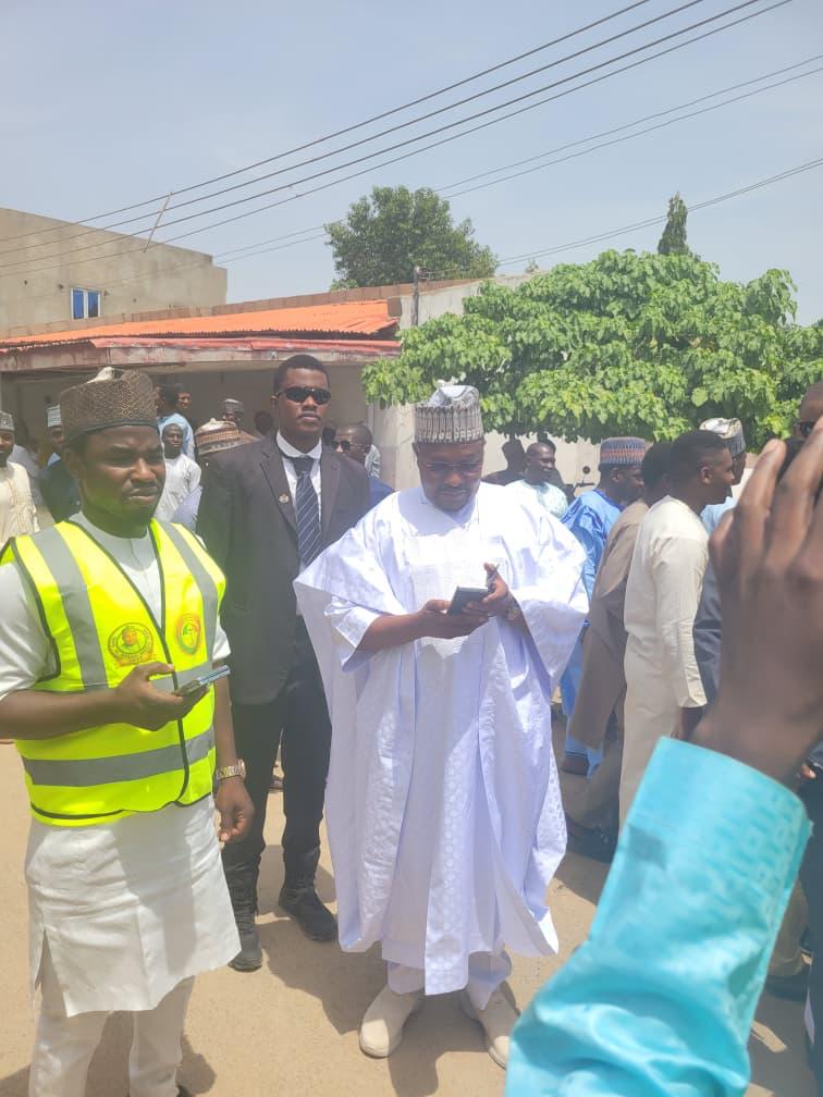 Amb. Muhammad Bello Dalha holding his gubernatorial nomination form at PDP headquarters